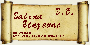 Dafina Blaževac vizit kartica